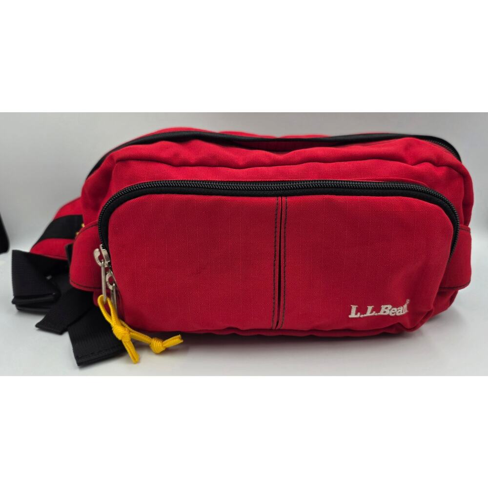 L.L. Bean Waist Bag Fanny Pack Zip Multi Pockets Large Hiking Travel